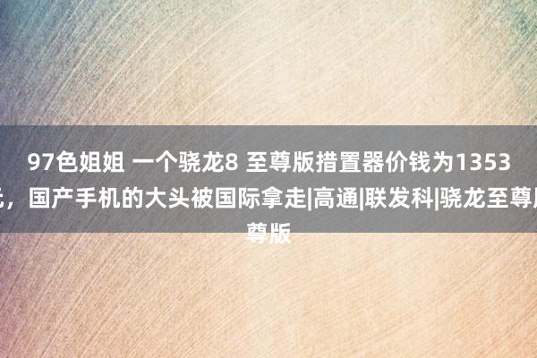 97色姐姐 一个骁龙8 至尊版措置器价钱为1353元,国产手机的大头被国际拿走|高通|联发科|骁龙至尊版